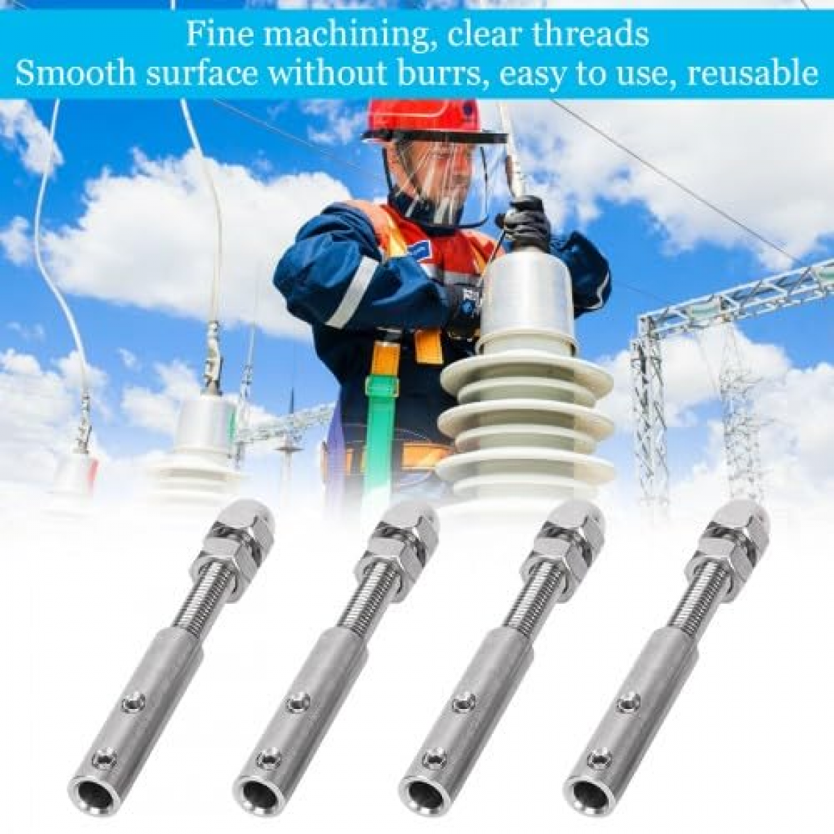4 Pièces Tendeur Cable Inox, Métallique Terminal À Vis pour Cable Inox 4mm, Vis de borne de câble métallique, En acier inoxydable - 2