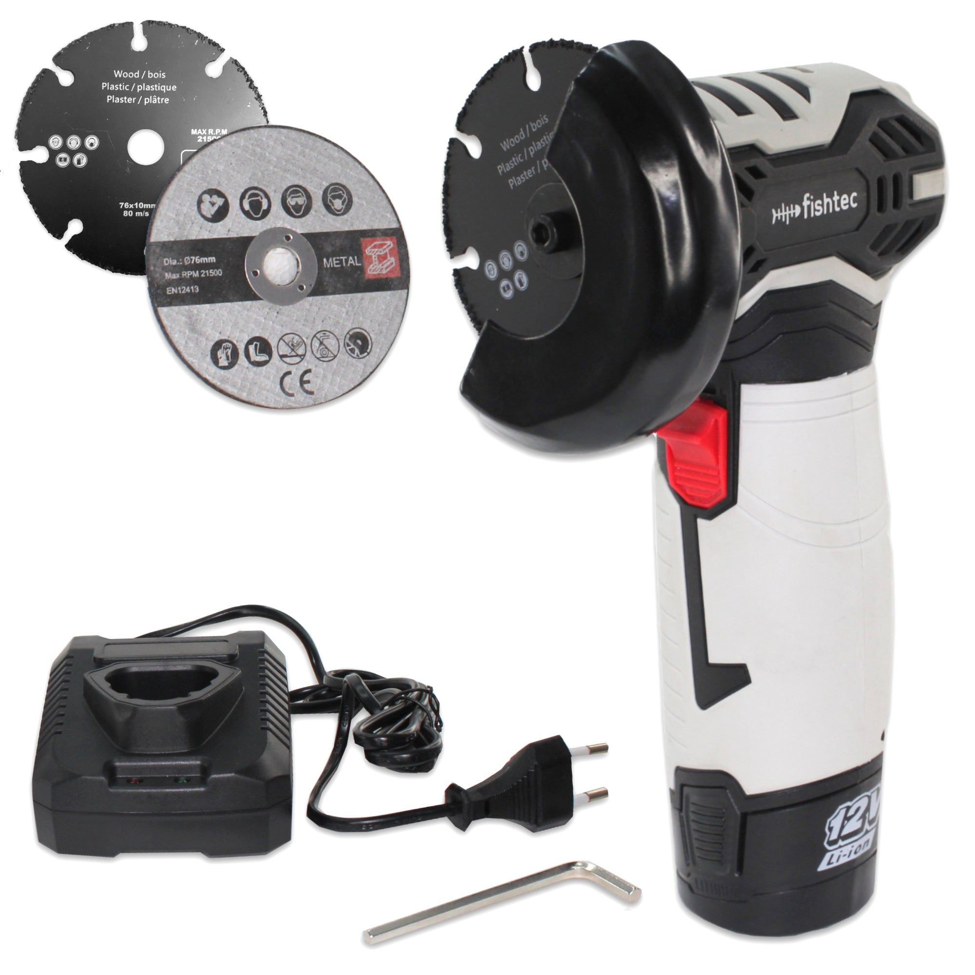 Weytoll Meuleuse D'angle Sans Fil 76mm - 17000 RPM Avec 2 Batteries 1500mAh Et 10 Disques