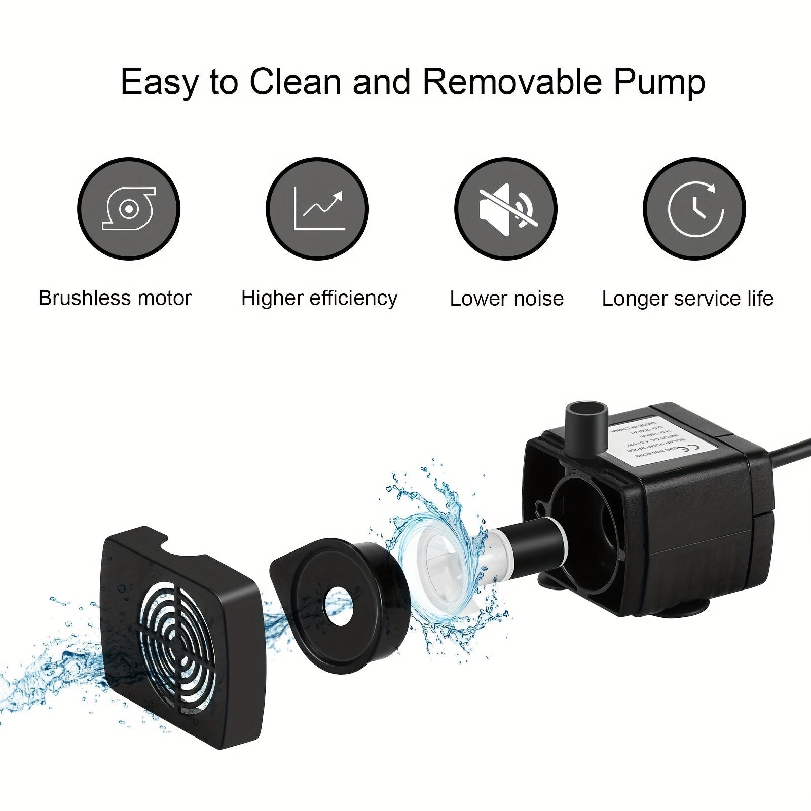 Pompe de fontaine à eau solaire d'extérieur, Kit de pompe de bassin de fontaine solaire avec piquet, pompe à eau de fontaine à énergie solaire, 1.5W - 8