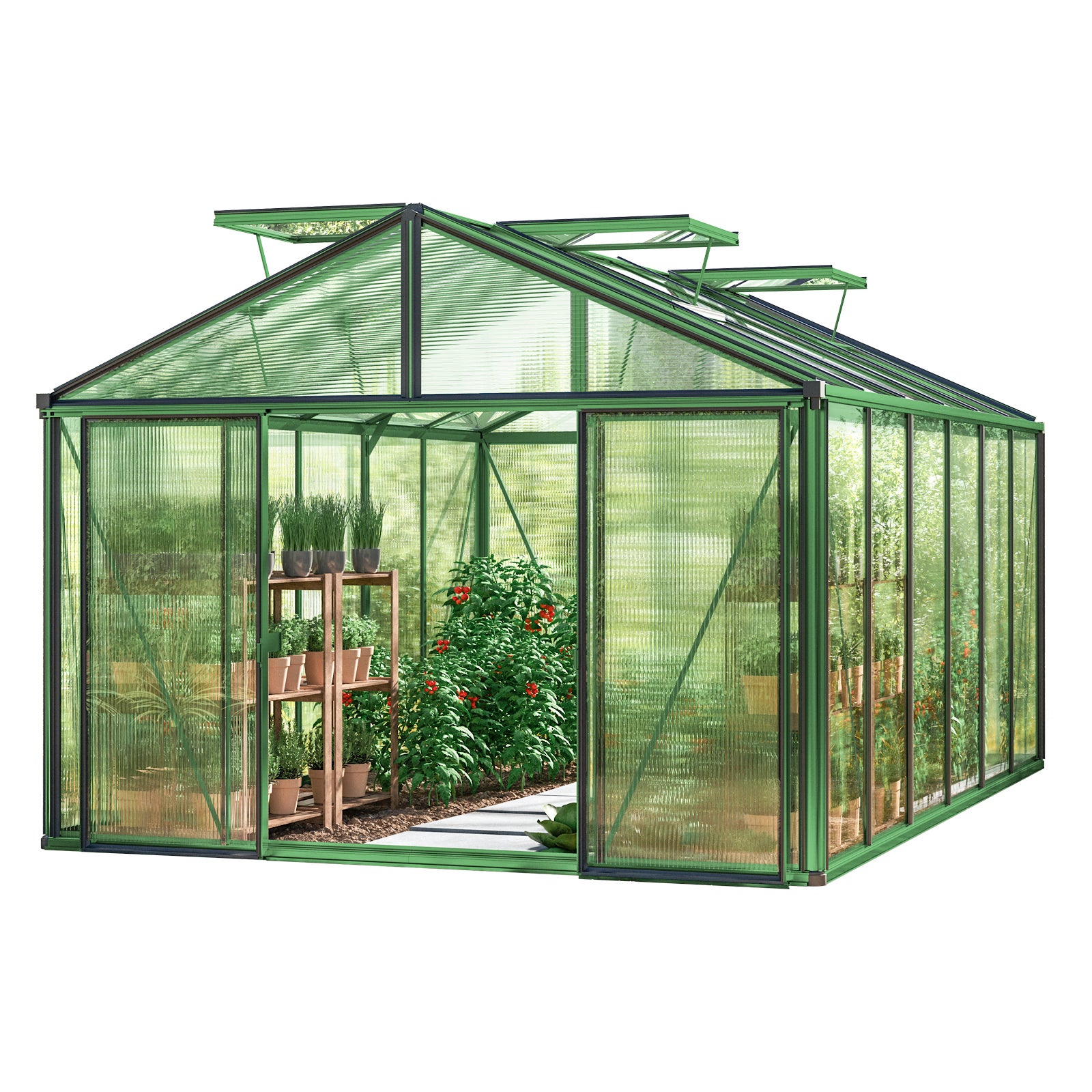 GFP szklarnia Asteria 24 Light 311x460 cm - grube panele poliwęglanowe ok. 12 mm - kolor: zielony