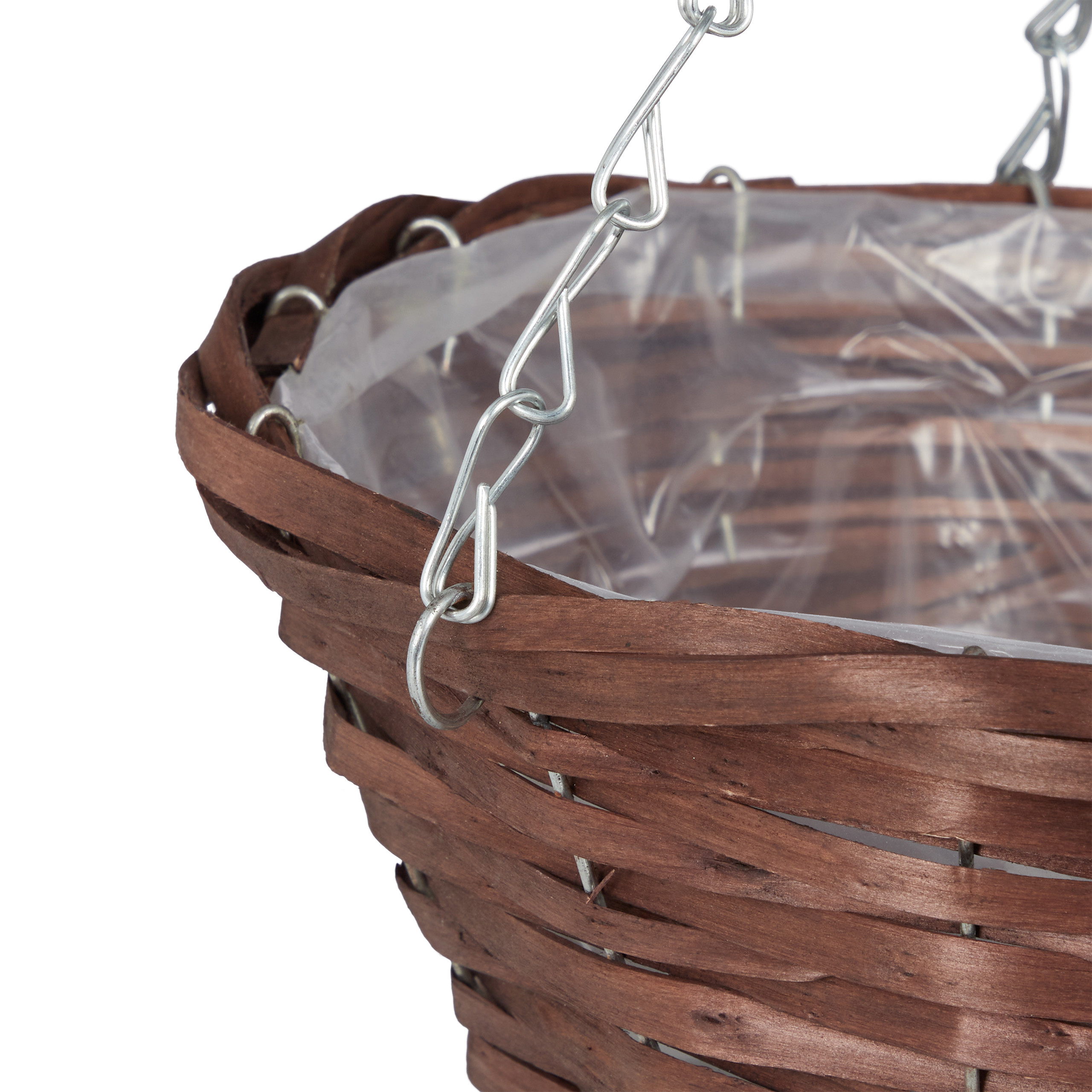 Relaxdays Vasi Sospesi per Piante, Set da 3, Diametro 30 cm, Portavasi con Rivestimento, Fioriere Pensili, Marrone - 7