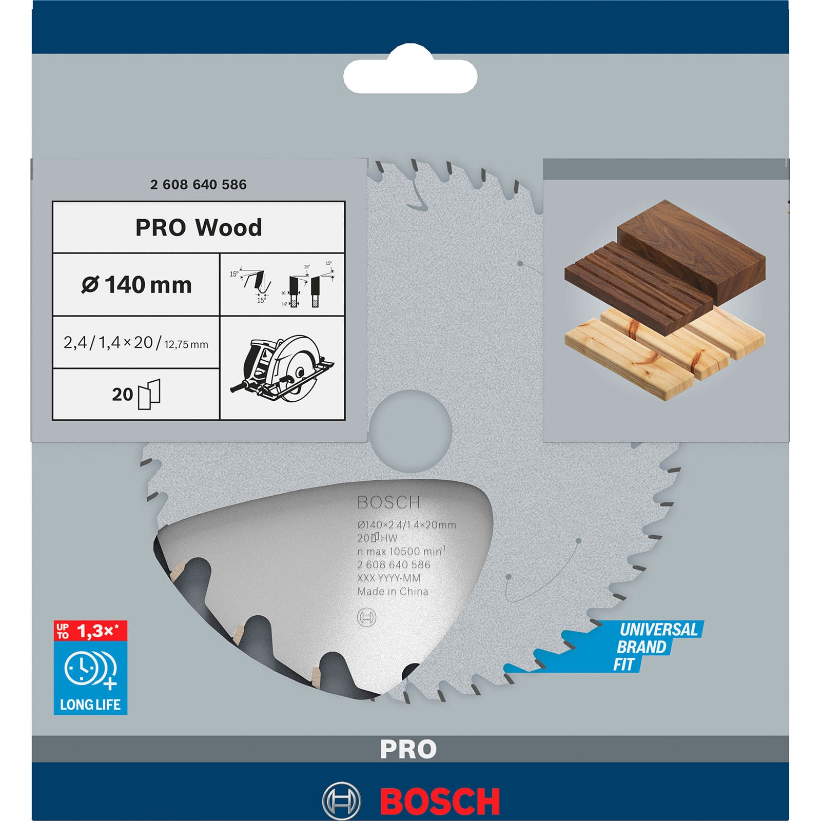 Tarcza tnąca Bosch Professional Wood Optiline 140 x 20 mm / 12,7 x 2,4 mm, średnica 20D - 2608640586 - 4