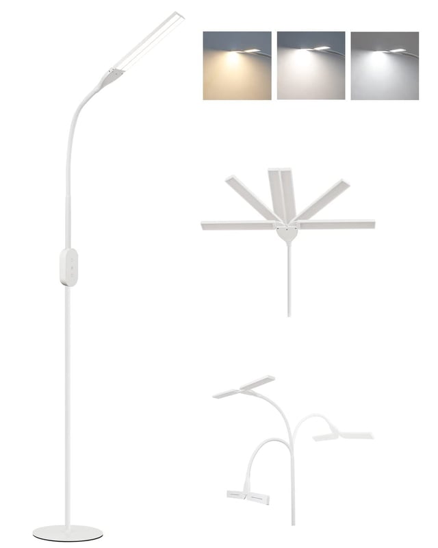 NETTLIFE Lampa podłogowa LED do salonu z możliwością ściemniania - 158CM Nowoczesna, regulowana, dotykowa lampa podłogowa 9W