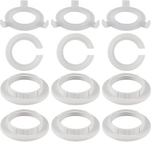 Alliage Zinc Blanc Anneaux Abat-Jour Sourcing Map - Lot De 8 - Adaptateur G9 M20 - - Pour Luminaires Bague Abat Jour