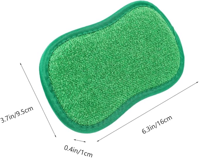 3pc spugna microfibra anti-graffio, tampone lavastoviglie pulizia cucina, verde - 2
