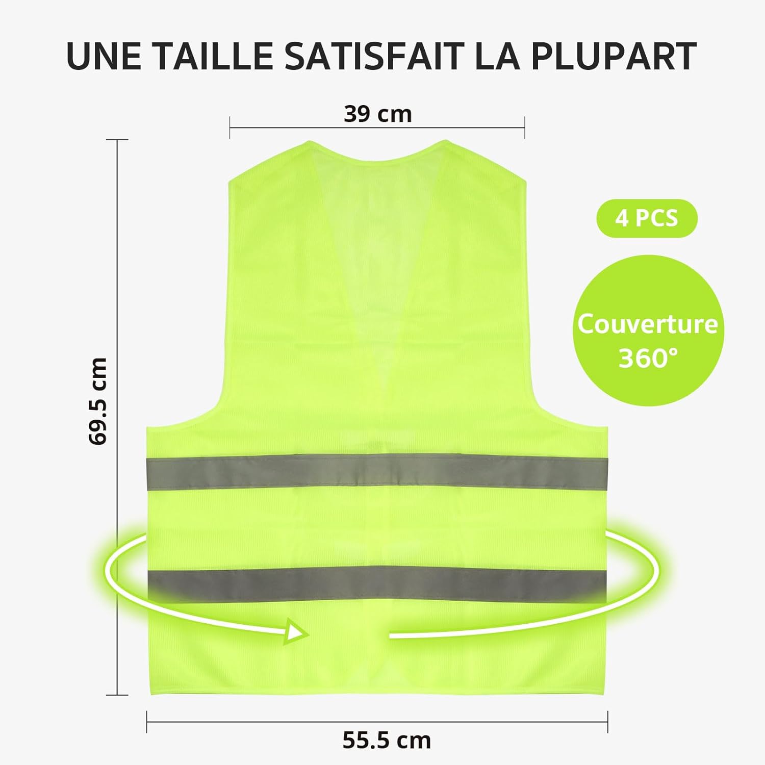 Cheerhom chaleco de seguridad reflectante amarillo 4 piezas para hombre mujer adulto de alta visibilidad