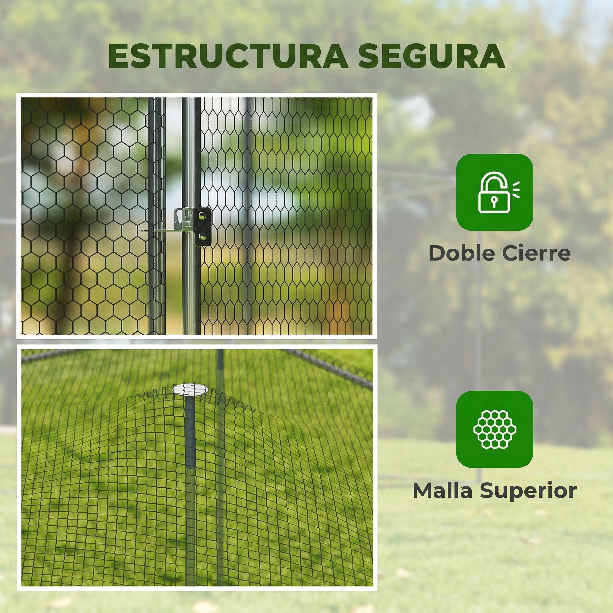 Galinheiro para Exterior PawHut Aço Galvanizado Prateado 400x300x197 cm - 5