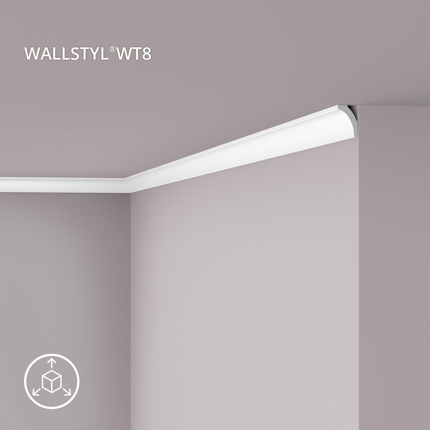 Cornisa WALLSTYL WT8 Moldura decorativa Zócalo 2 m - 2