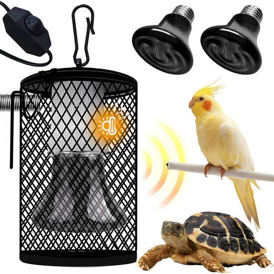 Lampa grzewcza dla gadów z czujnikiem ruchu - 2 sztuki ceramicznej lampy grzewczej E27 z oprawką - Oprawka lampy grzewczej