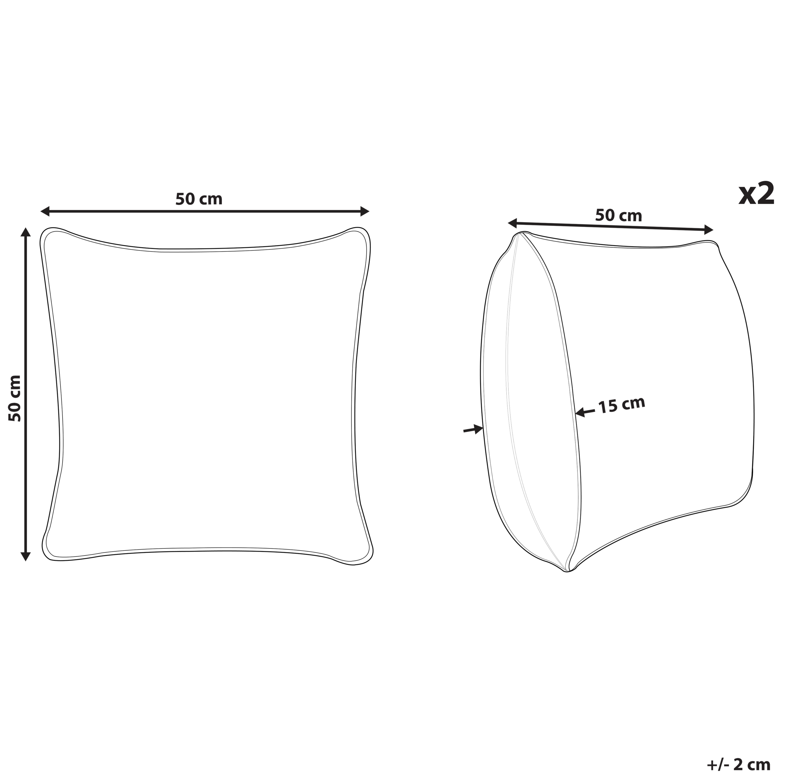 Set di 2 cuscini SAFI Cotone 50 x 50 cm Blu Trama geometrica - 2