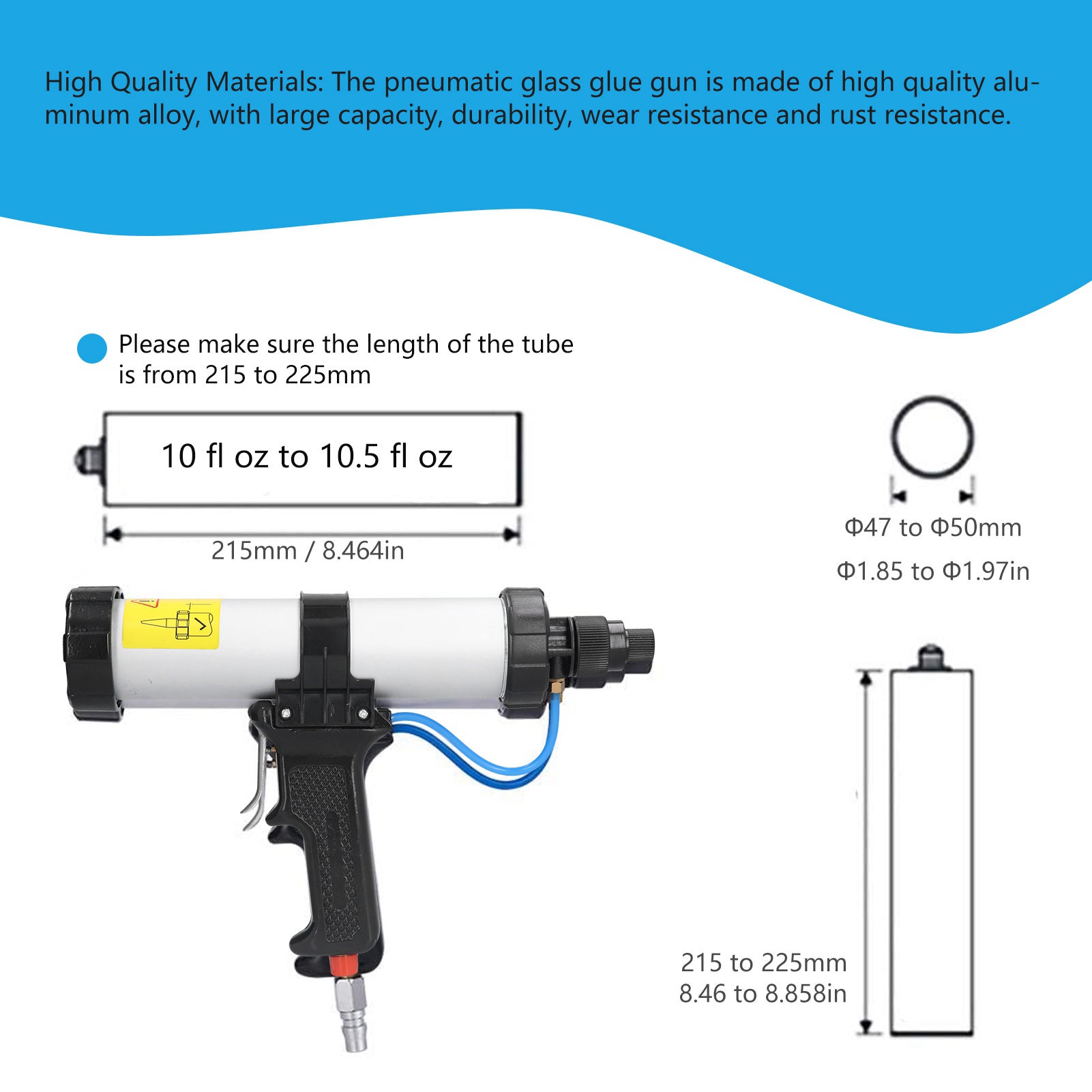 Pistola pneumatica per calafataggio, pistola pneumatica per colla con regolatore di pressione dell'aria - 3
