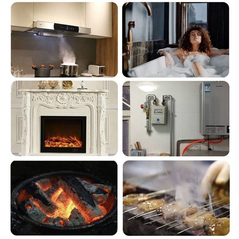 Détecteur intelligent fumée et monoxyde de carbone 2-en-1 WiFi - Alarme sonore et lumineuse stroboscopique - Sécurité gaz connectée - 5