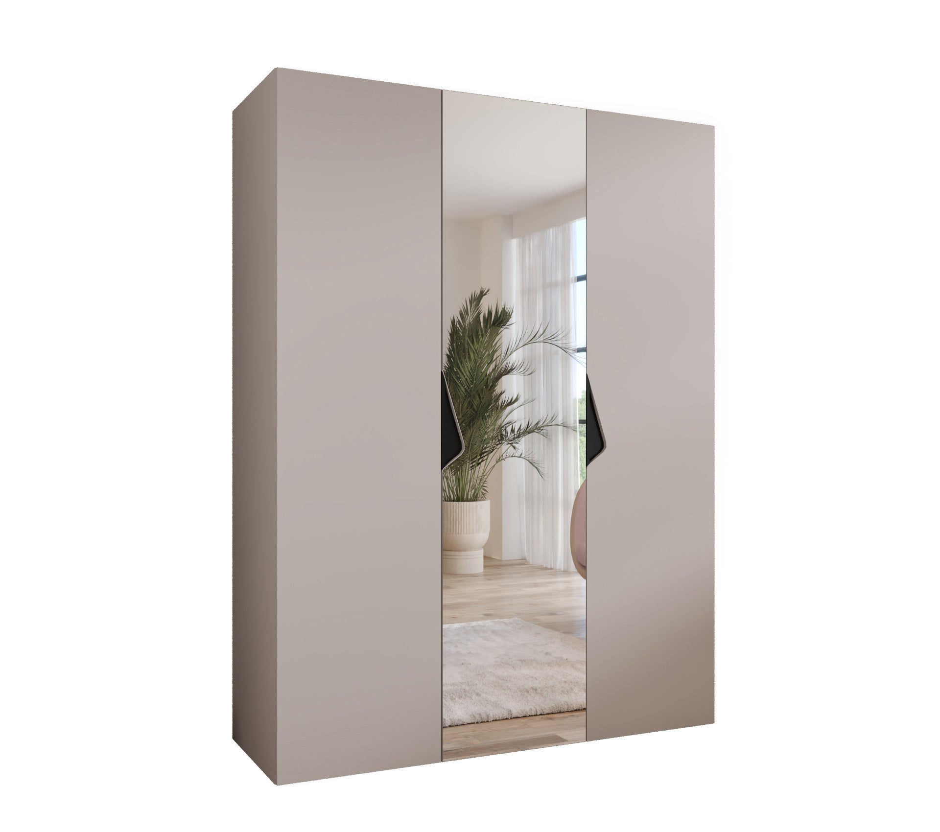 Szafa uchylna otwierana Sandi 2 150 x 52 x 202 cm kaszmir + u. Czarny Abiks Meble