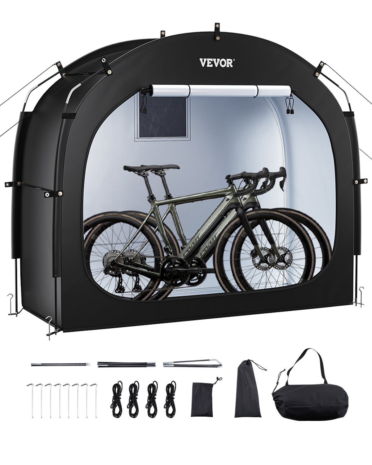 Namiot rowerowy Garaż rowerowy Wiata rowerowa na 1-2 rowery 195x81x173cm VEVOR