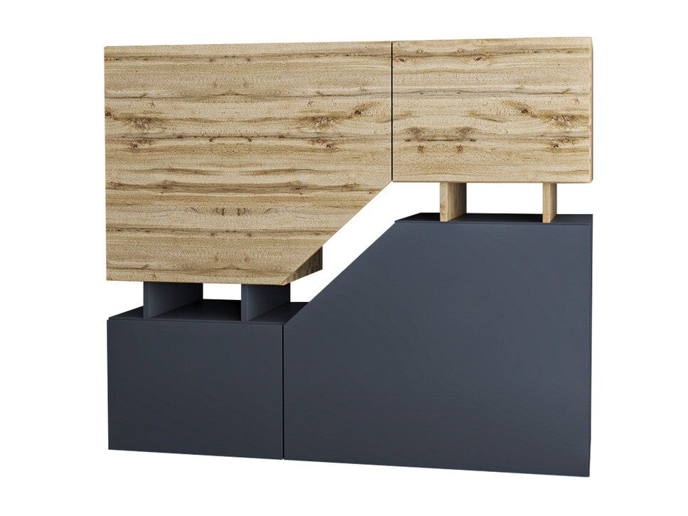 Commode Nesezi avec 4 portes Gris - 8