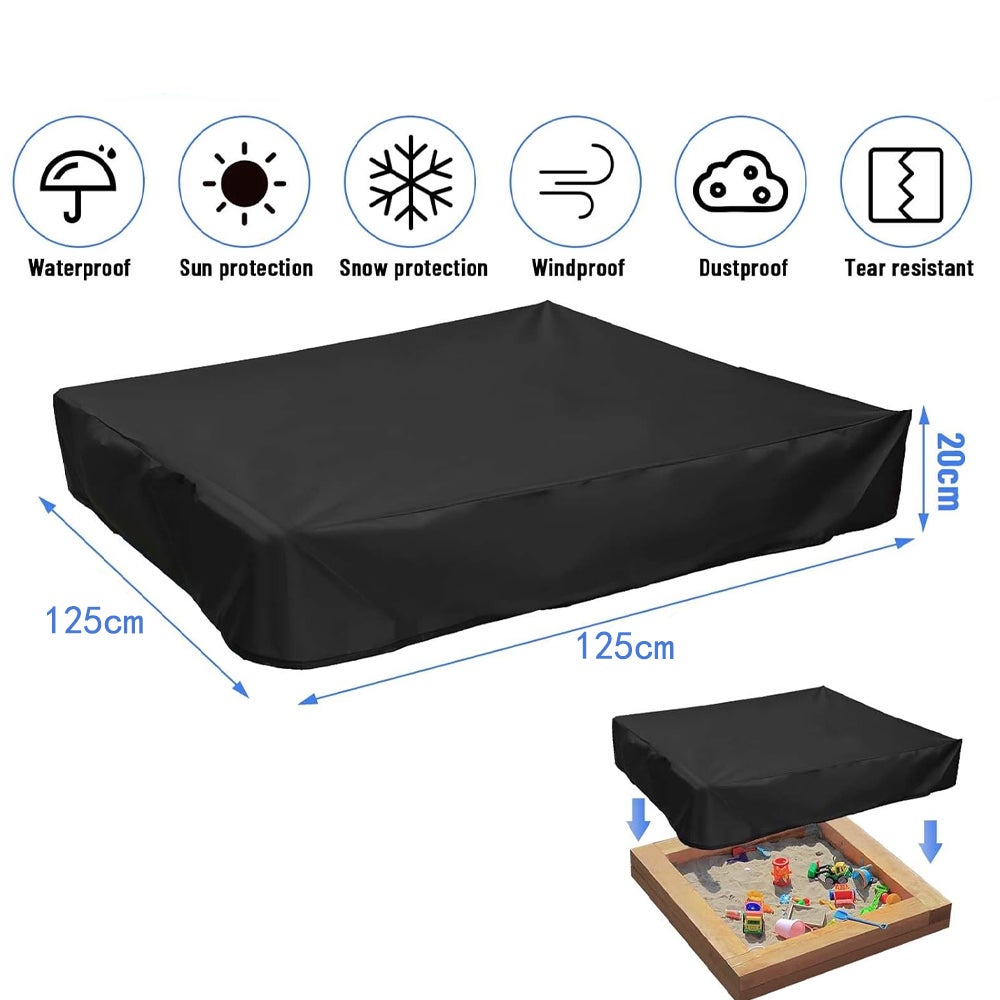 Bâche Protection Bac à Sable 180x180 Cm – Housse Étanche Oxford 250D Avec Cordon De Serrage