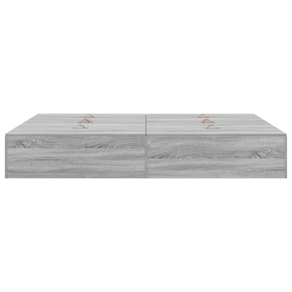 Cadre de lit avec rangement et porte, gris, 140 x 200 cm - 7