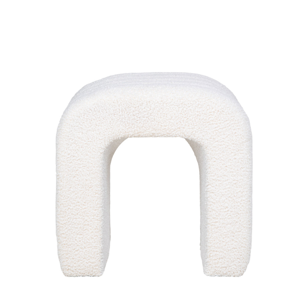 Colma - Pouf en tissu bouclette - Couleur : Écru - 4