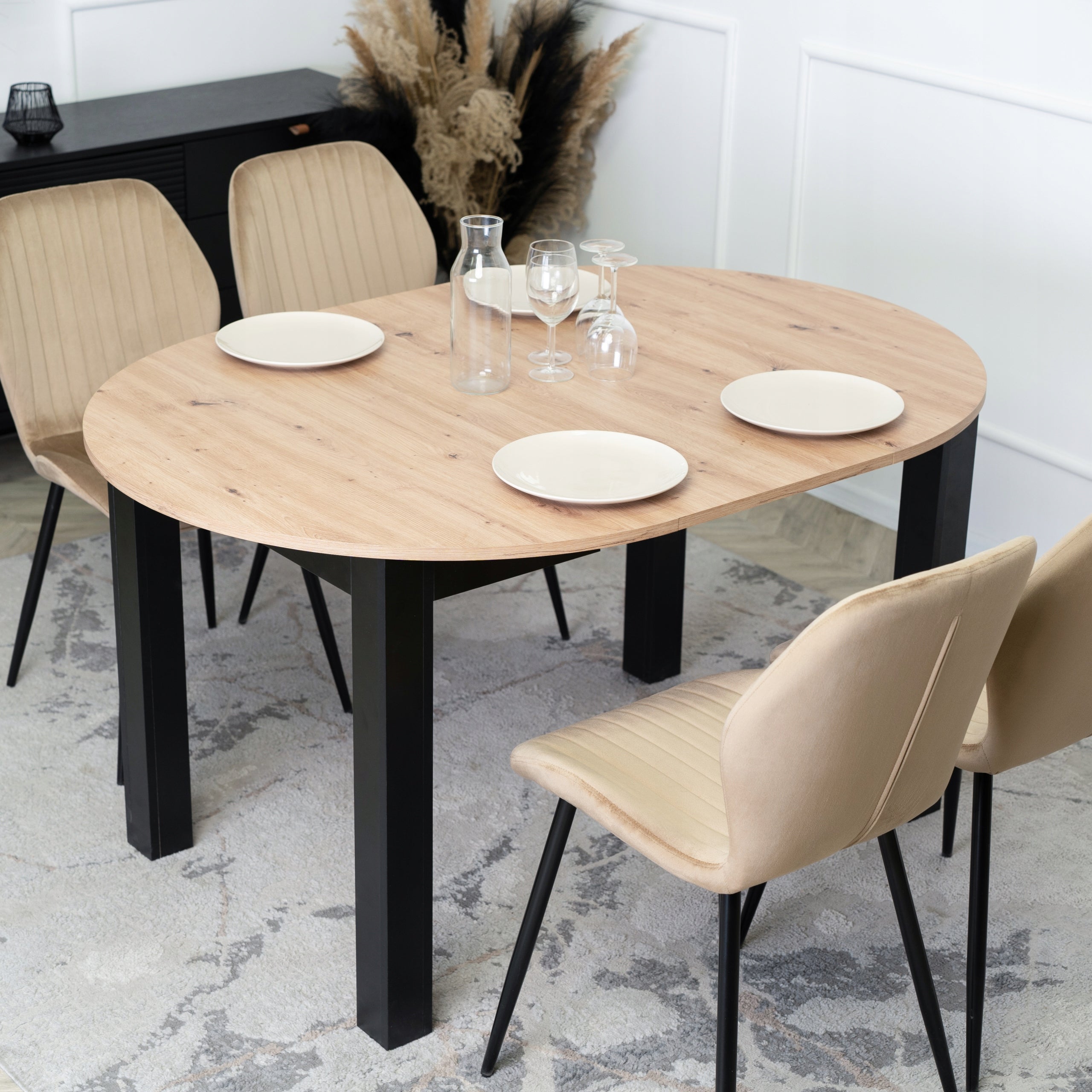 Stół Rozkładany Okrągły Kuchenny HARRY do Jadalni Salonu Kuchni Dąb Artisan - 5