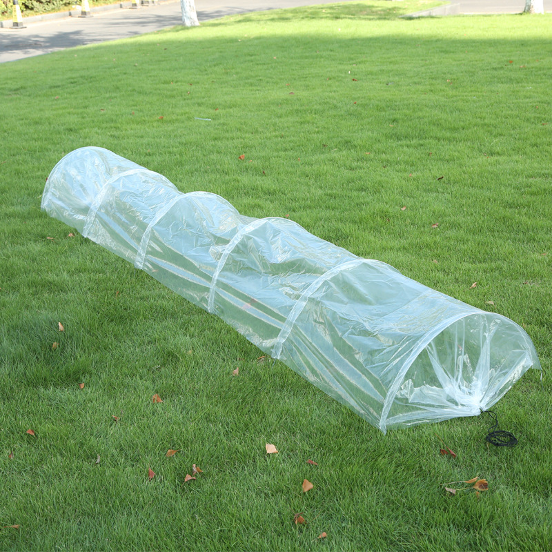 Lot de 2 serres tunnel 2 en 1, mini-serres, tunnel de jardin avec arceaux, protection contre les insectes, film pour canal de plantation, 300 x 45 cm - 8