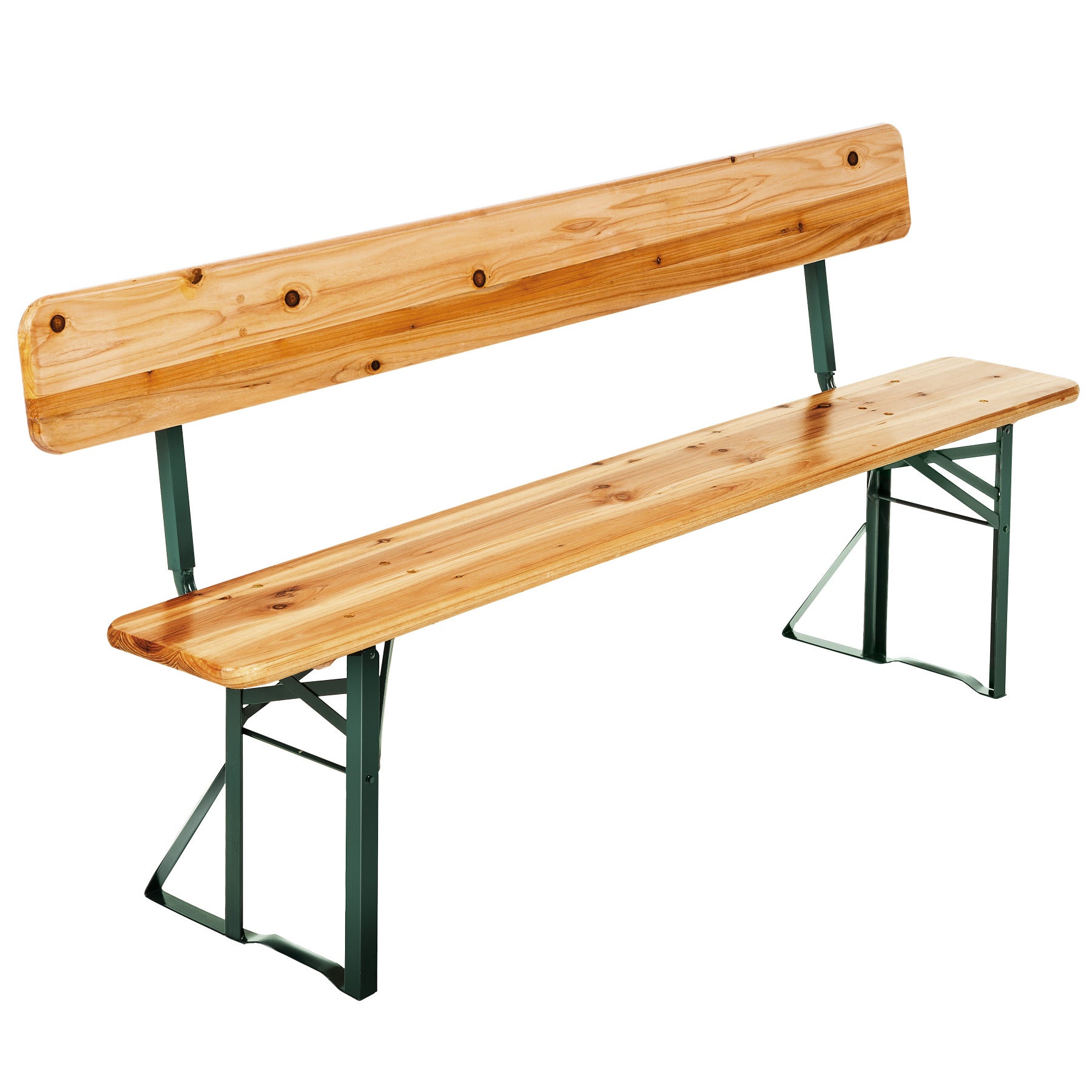 Ensemble de table et bancs avec dossiers en bois 8 places avec 3 pièces pliables amovibles TECTAKE - 3