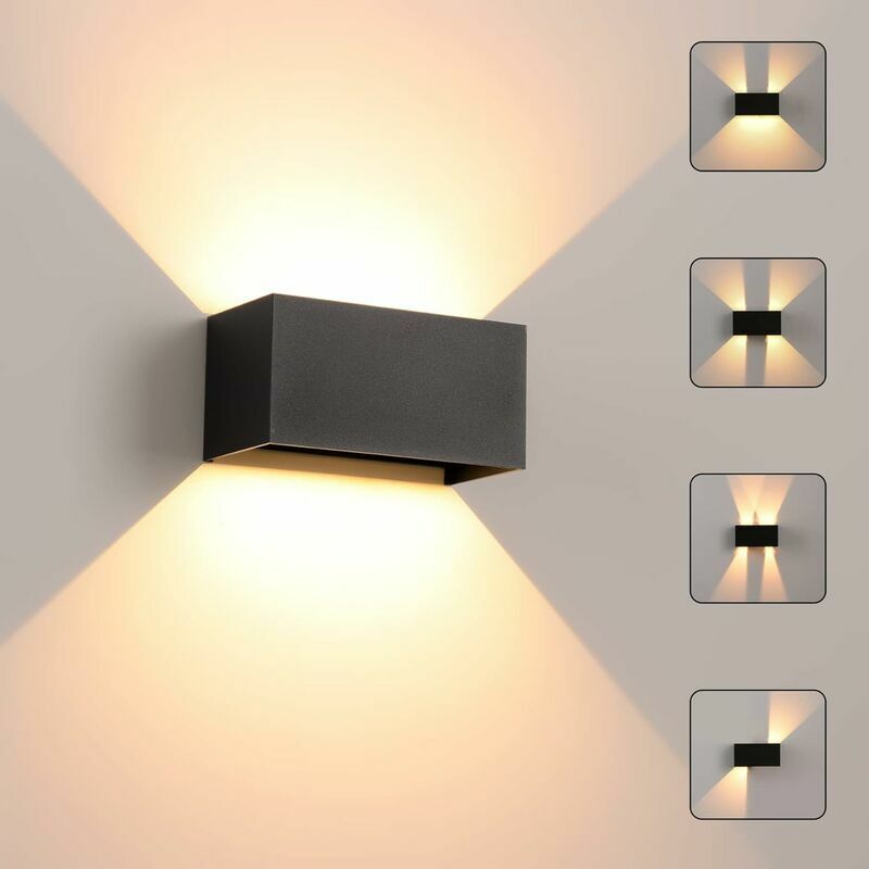 Lucande aplique de pared Bidolo, color cromo, cristal, 12 cm, IP44