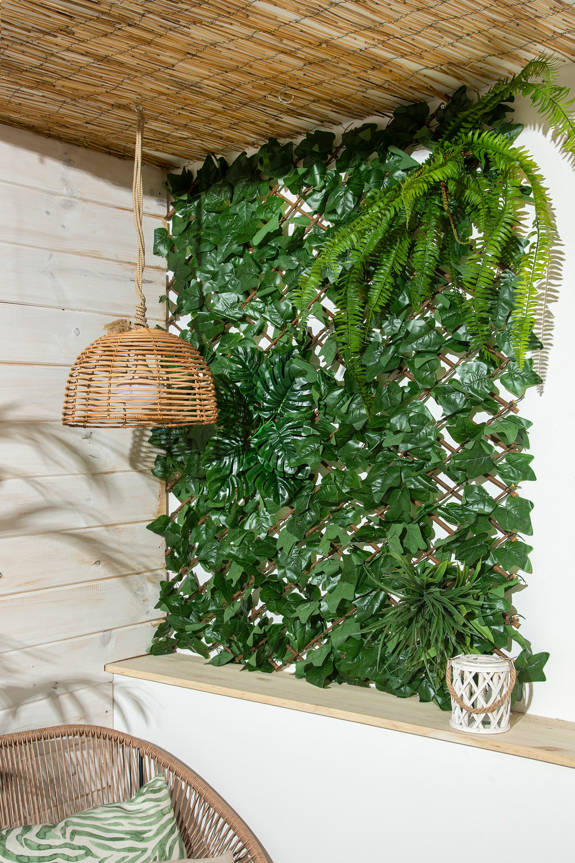 Grigliato estensibile in rattan verde 100x150 cm - 4