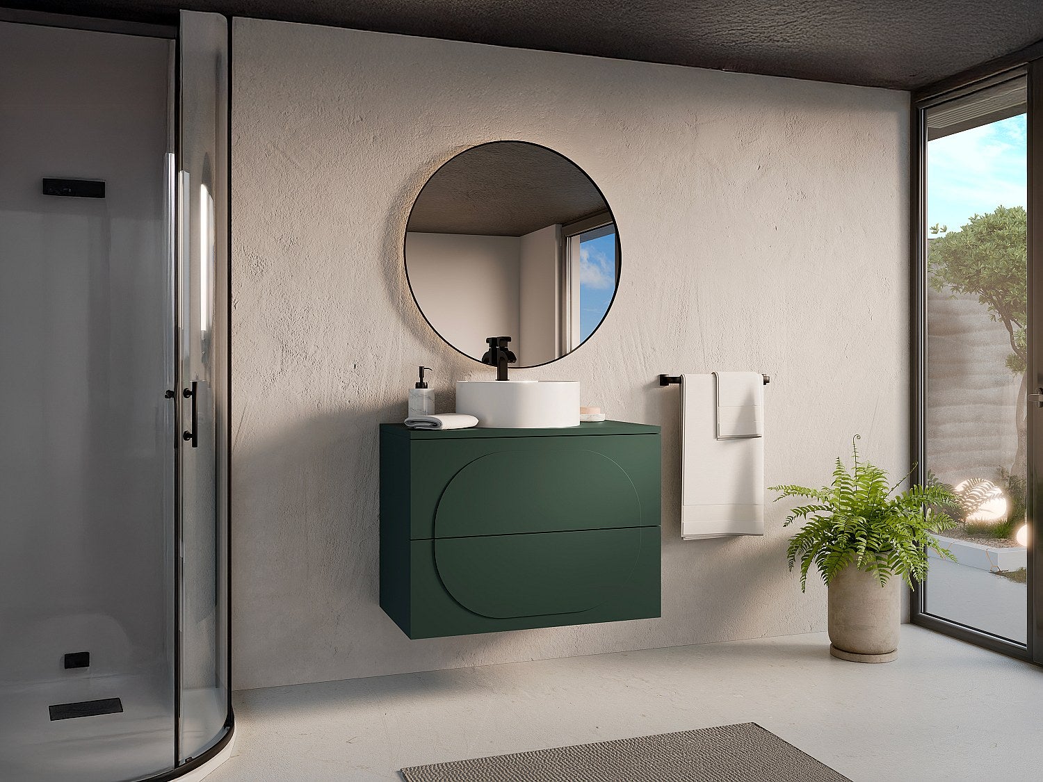 Szafka łazienkowa wisząca - Zielona - 80 cm - VUTOMA