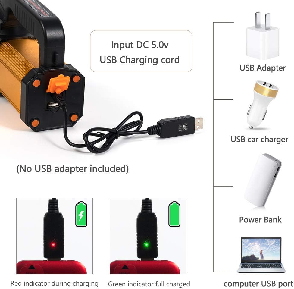Lampe Torche Led Ultra Puissante Rechargeable Lampe de Poche ,Grande Super Brillante Haute 6000 Lumen Longue Portée,pour Ménage Camping Urgence - 4
