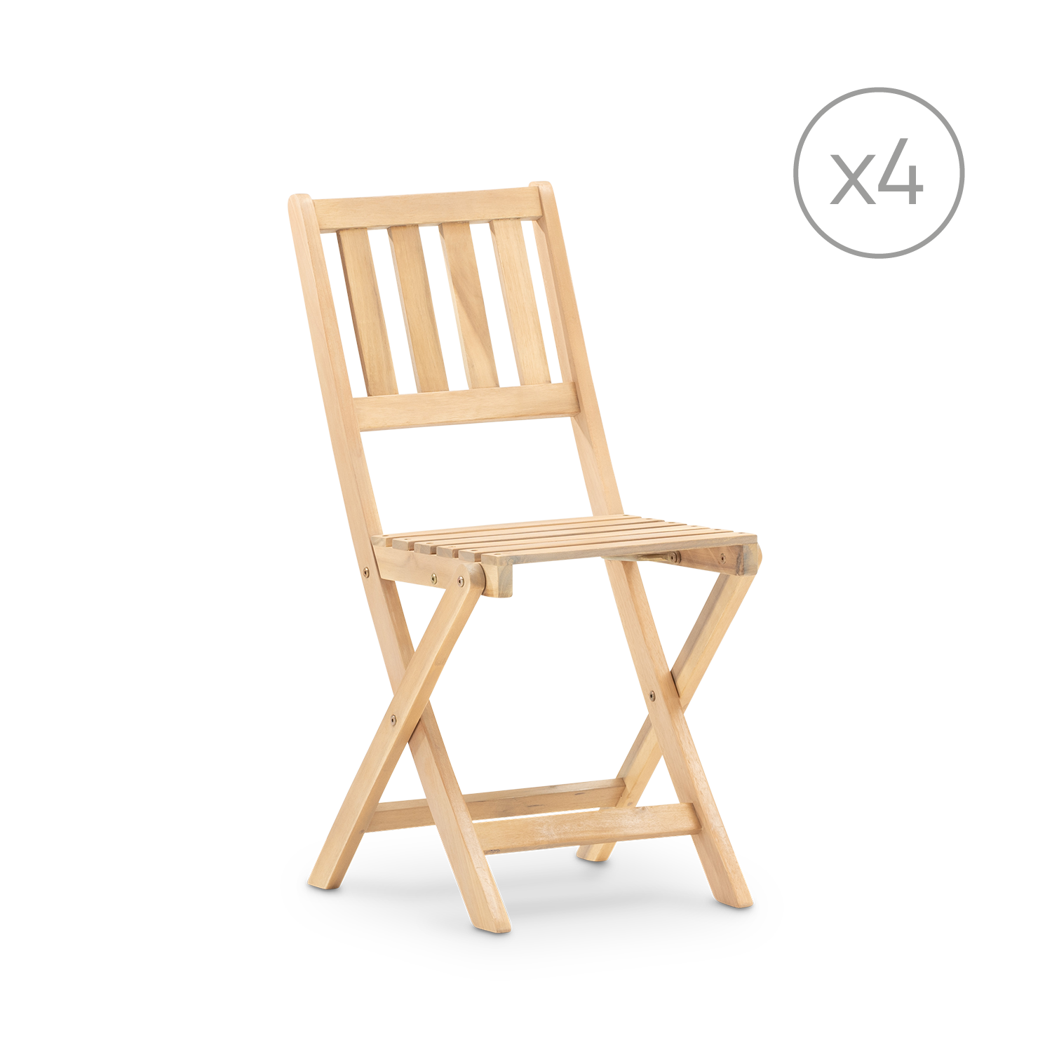 Lot 4 Chaises En Bois Massif Exotique - Ameublement