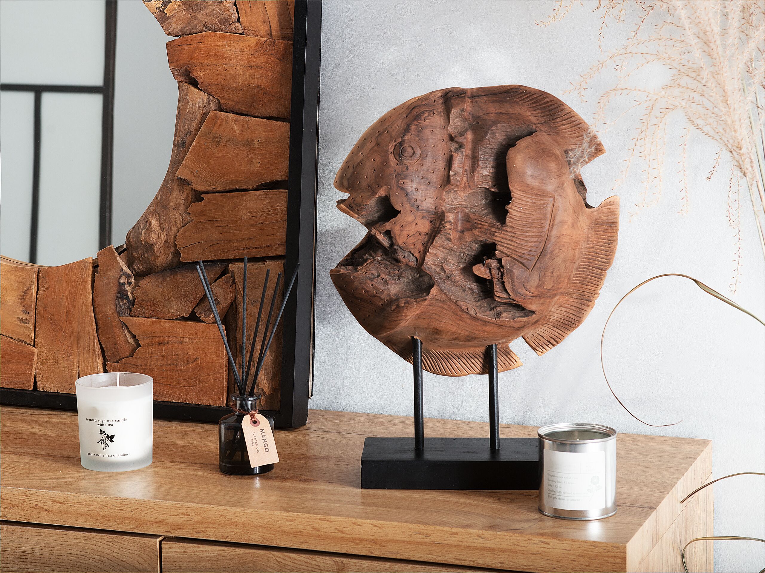 Accessorio decorativo pesce PLAICE FISH Legno Marrone - 2