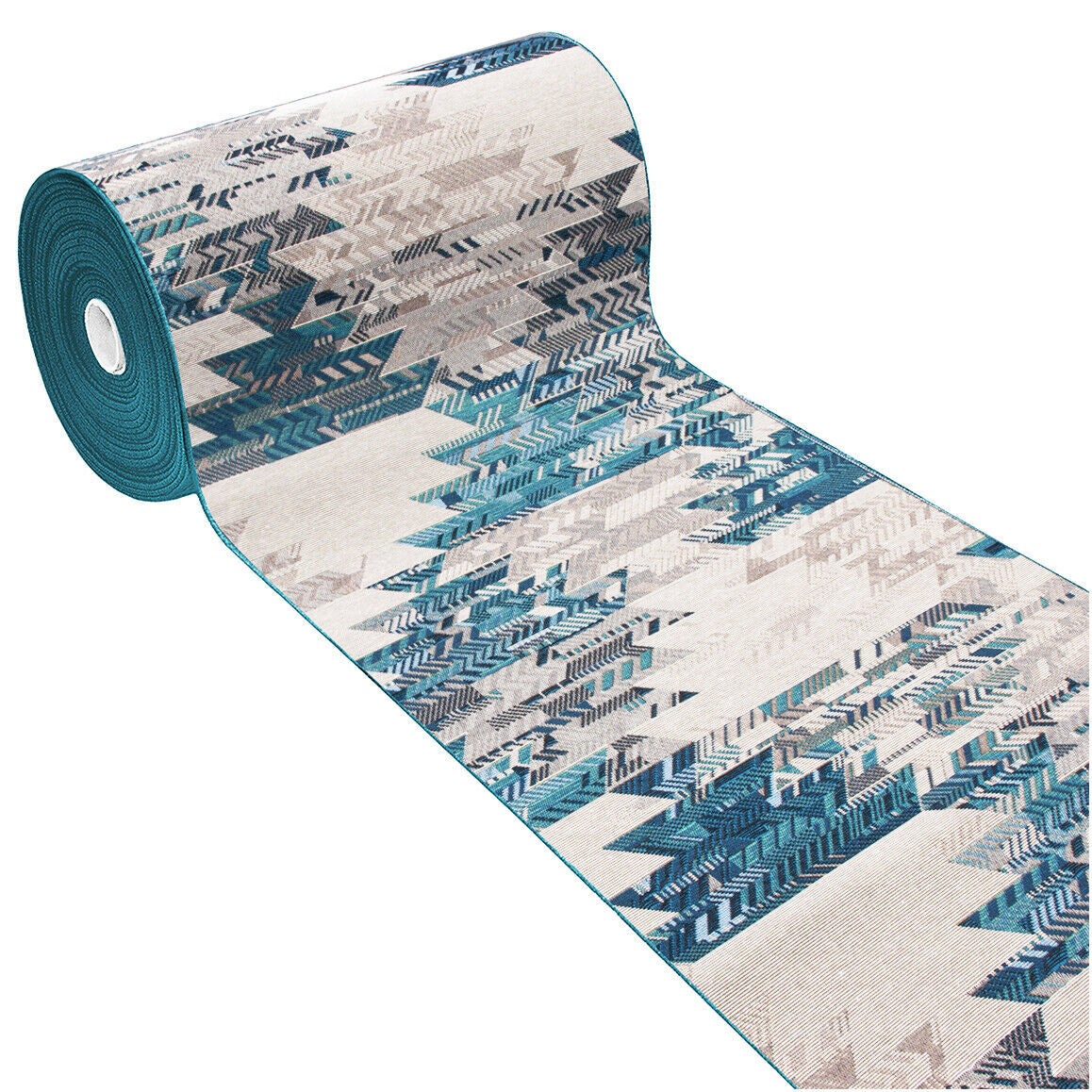 Alfombra de cocina 54x140 cm tejido plano gobelin tela corredor base antideslizante étnico azul