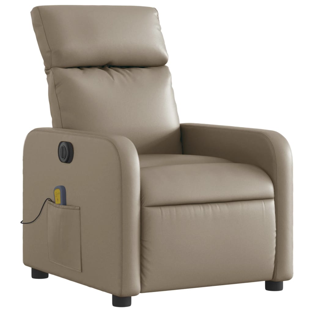 Fauteuil de Salon | Chaise | Fauteuil de massage inclinable électrique cappuccino similicuir CFW802906 - 3