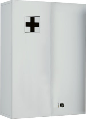 Armoire à Pharmacie Murale Verrouillable VCM Medasa XL - Blanc, 70x47x19 Cm, 4 Étagères, Porte à Clé - Pour Salle De Bain Ou Cuisine