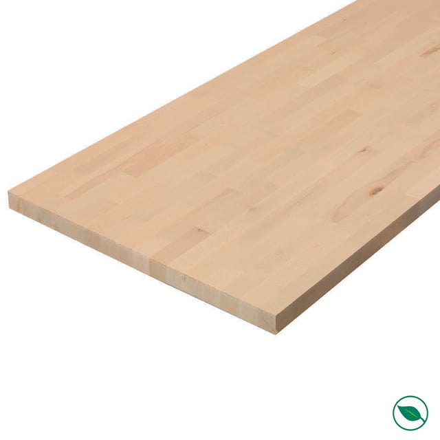 Plan de travail hêtre massif lamellé collé abouté 3000 x 650 x 38 mm -FSC 100%