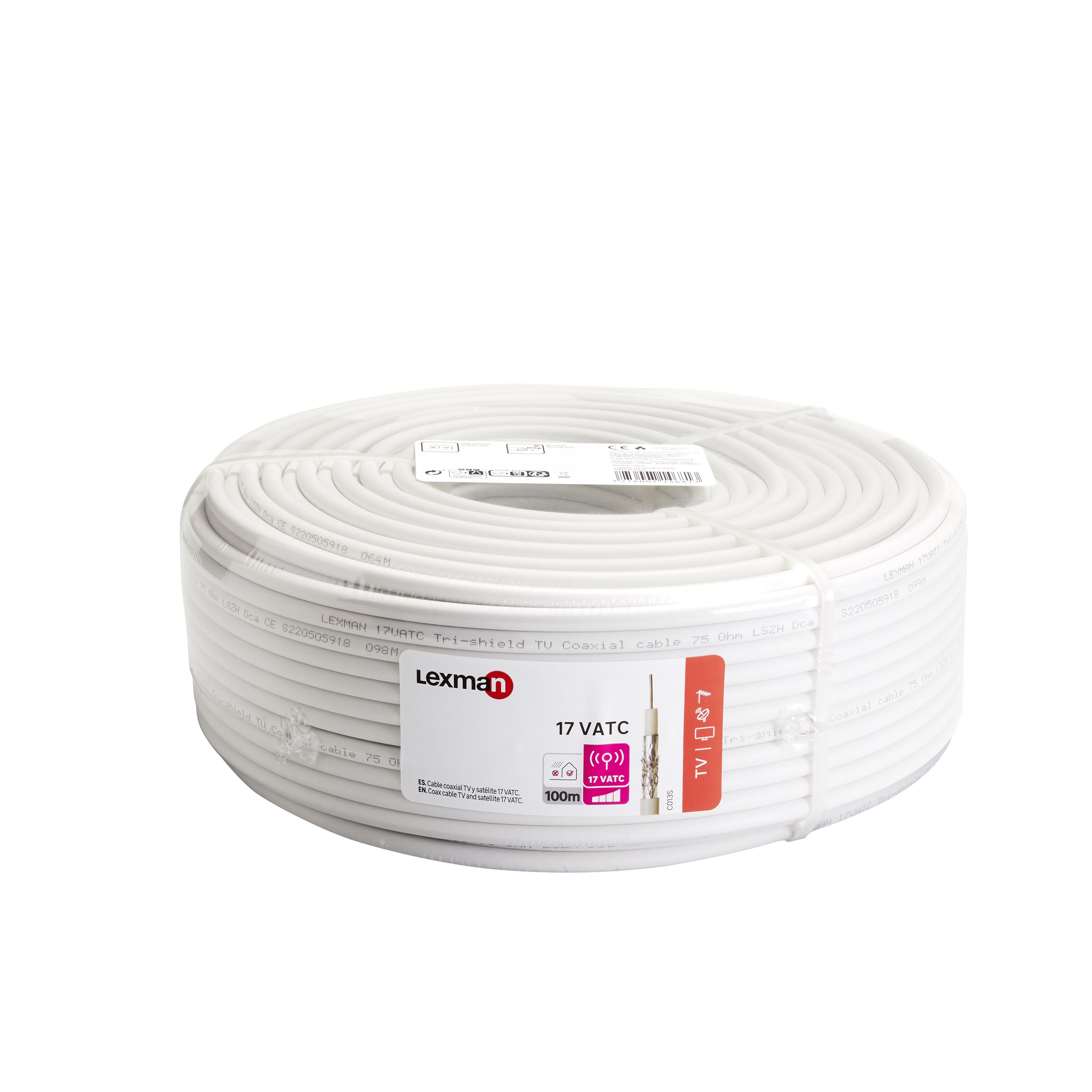 Câble TV 17 VATC 100m blanc FC-D LEXMAN - 2