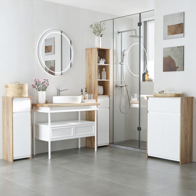UTOKON Armoire de rangement multifonctionnelle blanche pour salle de bain avec 1 porte et 3 étagères, meuble de rangement autoportant, 20 x 25 x 79 cm (l x H x H UTOKON Armoire de rangement multifonctionnelle blanche pour salle de bain avec 1 porte et 3 étagères, meuble de rangement autoportant, 20 x 25 x 79 cm (l x H x H