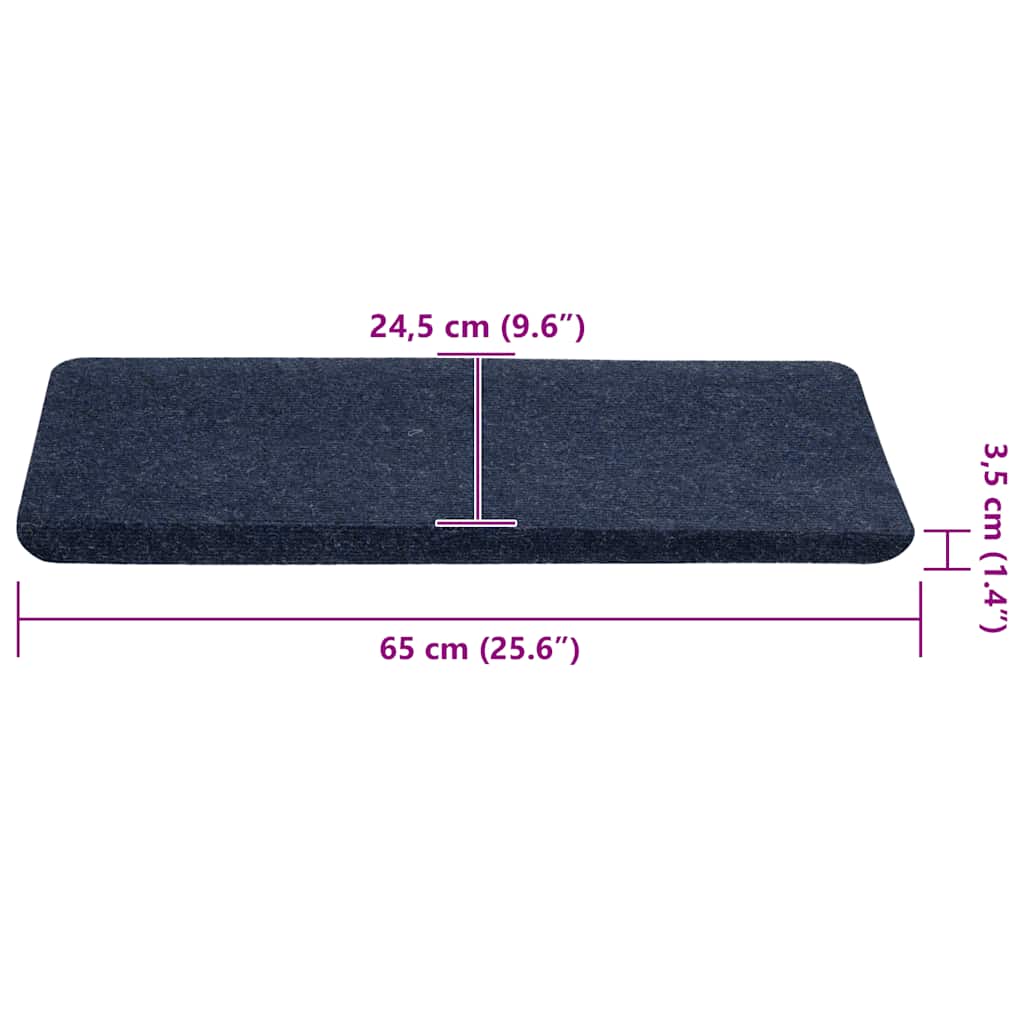 Tapis d'escalier auto-adhésifs 30 pcs | Paillasson d'escalier | Tapis de marche bleu 65x24,5x3,5 cm CFW127416 - 8