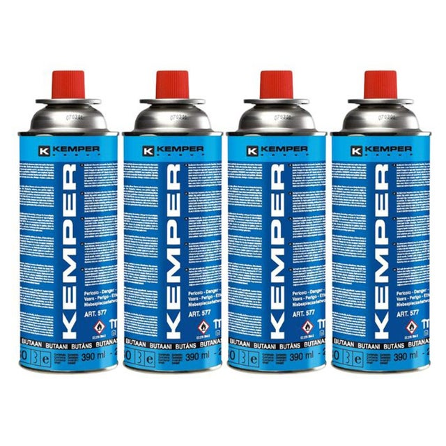 Pack de 4 Cartouches gaz 227g Bouteille de gaz Butane Camping Réchaud Barbecue KEMPER