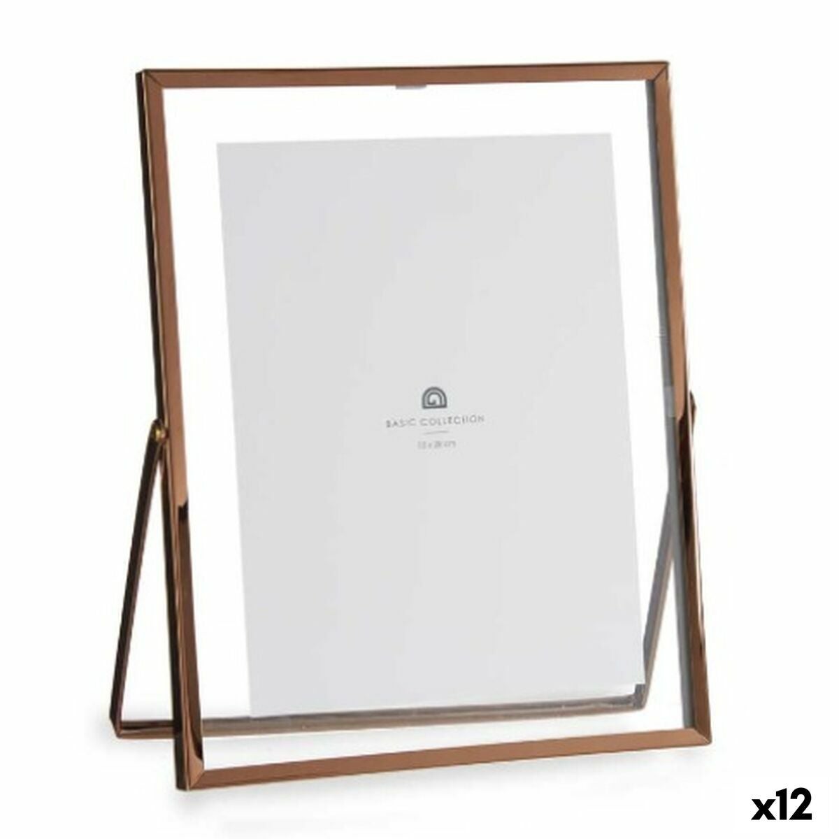 Cadre photo Cuivre Métal verre Plastique 20,5 x 1 x 25,2 cm (12 Unités ...