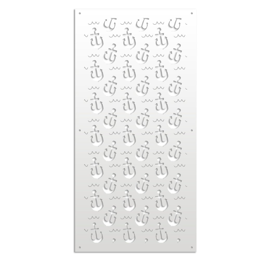 ANCHOR - Panel perforowany z PVC - Osłona przeciwsłoneczna - Rozmiar 73x148 cm - Grubość 1 cm - Kolor BIAŁY
