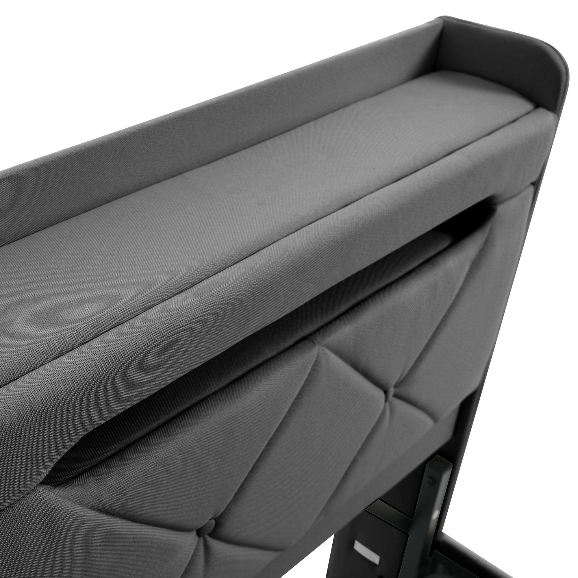 Cama tapizada con almacenamiento 160x200 cm - con LED y puertos USB de carga - tejido de lino - cabecero con espacio de almacenamiento - Gris - 4