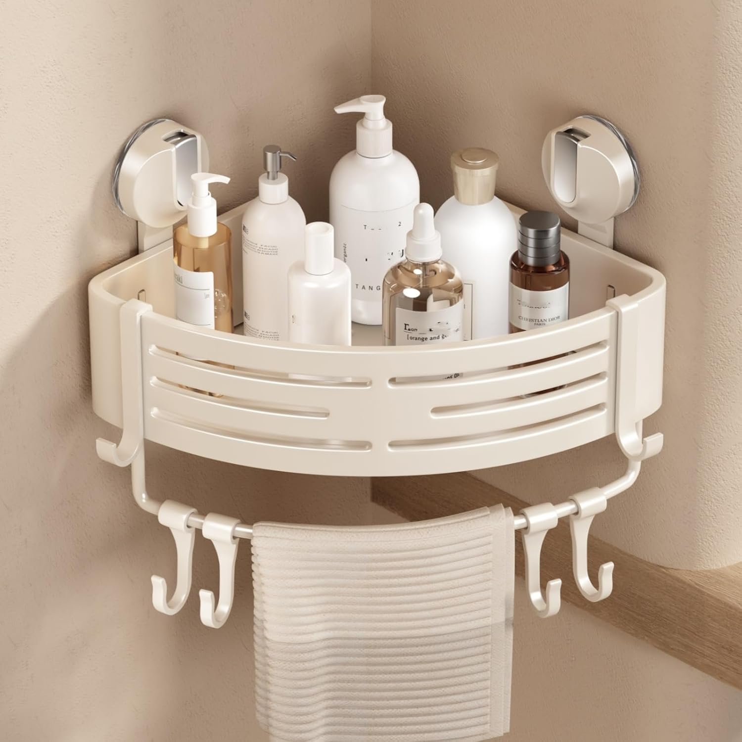Coin Douche Caddy Ventouse Étagère de douche Coin sans perçage Salle ...