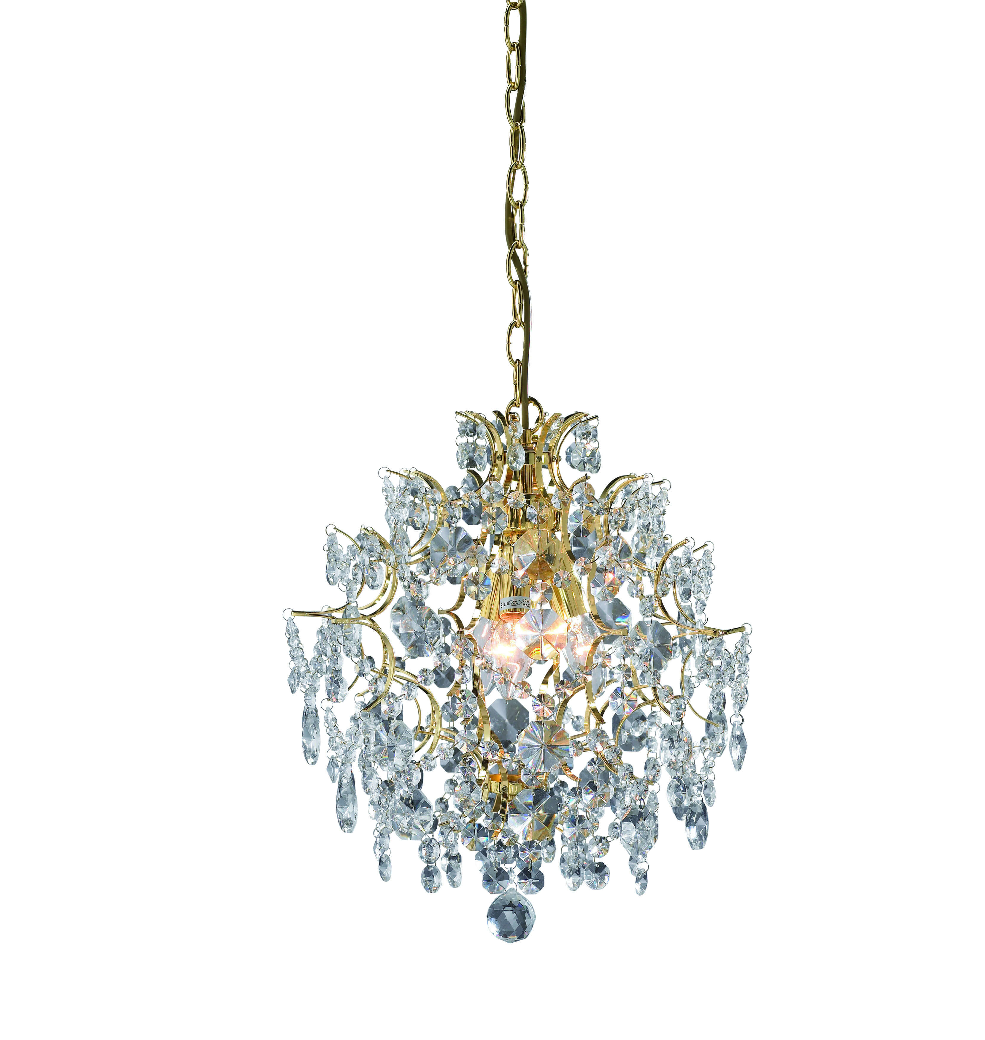 Lustre suspendu en cristal ROSENDAL Doré 3 ampoules - 2