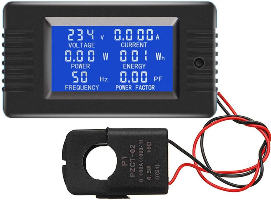 AC 80-260 V 100A Prąd Napięcie Amperaż Moc Energia Panel Miernik LCD Cyfrowy wyświetlacz Amperomierz Woltomierz Multimetr z CT Otwarty