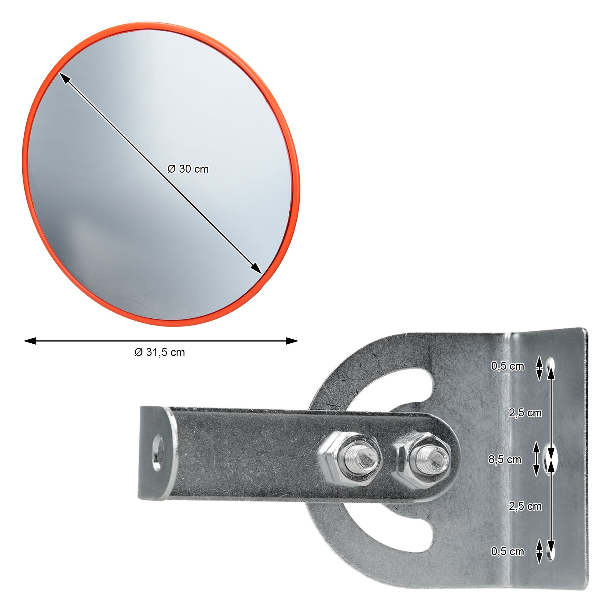 Miroir De Sécurité Circulation Surveillance Panoramique Support Pivotant 30 Cm - 6