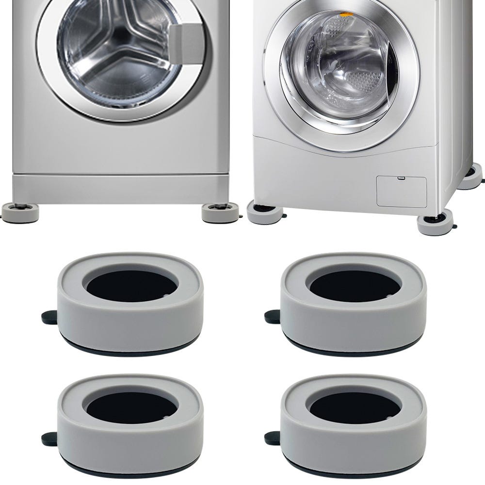 4 Pièces Pied Machine a Laver avec Patin en Caoutchouc, Tapis Anti 4 Pièces Pied Machine a Laver avec Patin en Caoutchouc, Tapis Anti