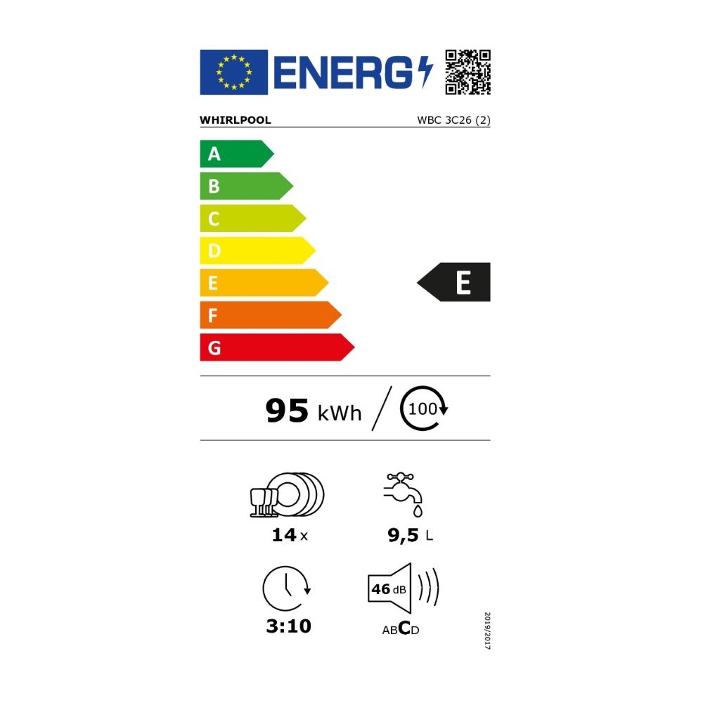 Whirlpool - Lave-vaisselle encastrable WHIRLPOOL WBC3C26 - 2