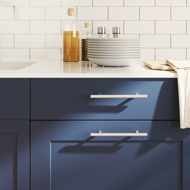 10 Maniglie Per Mobili In Acciaio Inox - Design A T, 128mm, Finitura Nichel Spazzolato, Per Cucina E Bagno - Foto 7