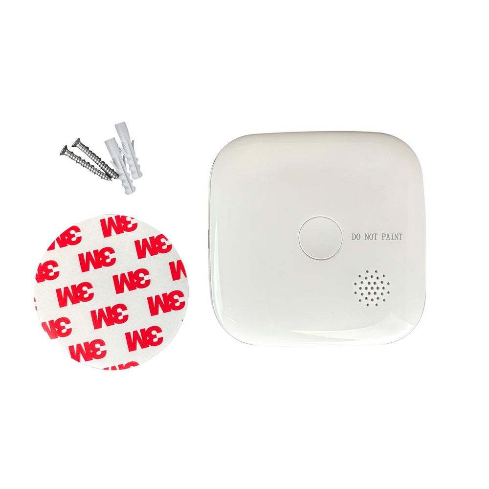 Détecteur de fumée compact, design carré, à piles, voyant de fonctionnement, 85dB, garantie 10 ans - Tibelec - 2